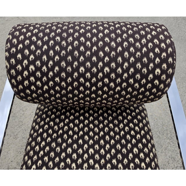 Milo Baughman for Thayer Coggin 1970s Postmodern Chrome Cantilever Armchairs Pair For Sale - Image 12 of 18