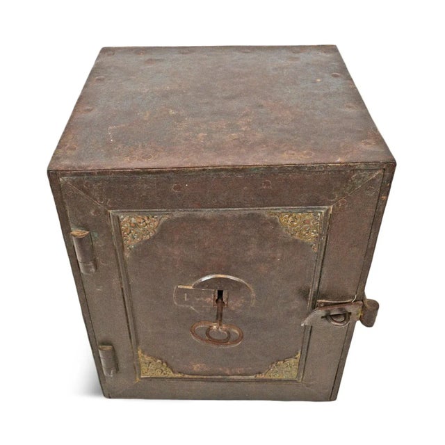 Indian Antique India Iron Safe Box For Sale - Image 3 of 10
