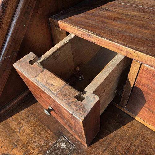 Antique Walnut Secretaire with Rocaille Bronze and Internal Compartment For Sale - Image 9 of 18