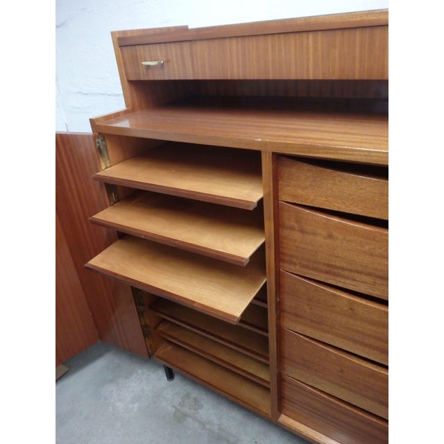 Brown Large Chest of Drawers with Mirror, 1950s For Sale - Image 8 of 16