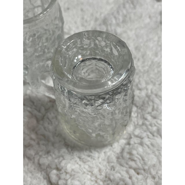 Glass Vintage Textured Glass Mini Mugs & Cordial Glass Barware Set (5 Pieces) For Sale - Image 7 of 12