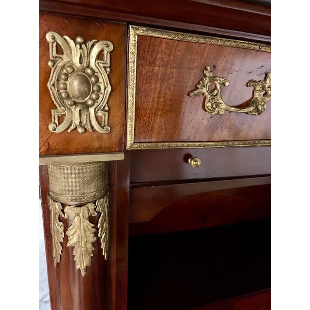 19th Century Empire Flamed Mahogany Secrétaire à Abattant Secretary Desk For Sale - Image 9 of 12
