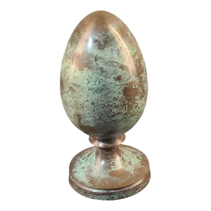 Vintage Brass Large Egg-Shaped Finial Decorative Desk Art