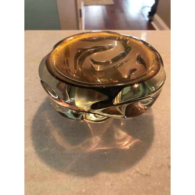 Vintage Mid Century Murano Gold Bowl For Sale - Image 11 of 11