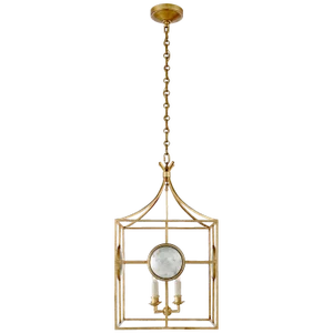 Chapman & Myers for Visual Comfort Signature Gramercy Medium Lantern in Gilded Iron