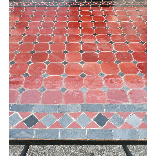 40" Rectangular Moroccan Red & Black Mosaic Table For Sale - Image 4 of 7