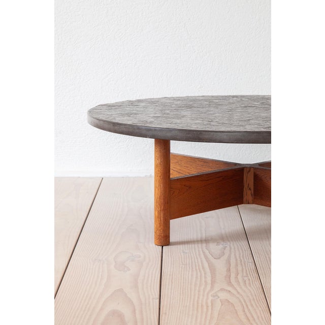 French Oak Coffee Table with Fossils, 1960s For Sale - Image 4 of 10