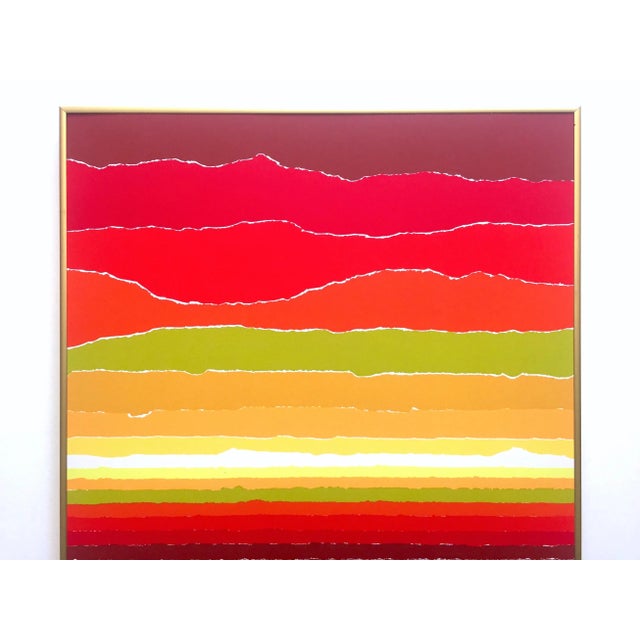 This Arthur Secunda rare vintage 1980 serigraph print framed Modernist limited edition Swiss exhibition poster is an...