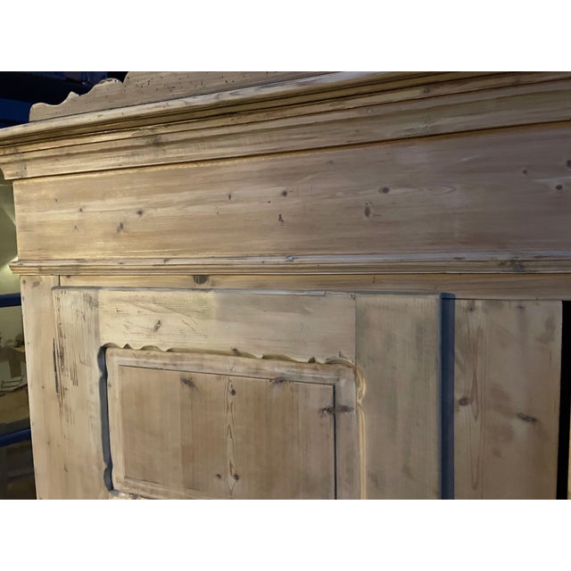 Wood Antique Fir Wardrobe, 1890s For Sale - Image 7 of 17