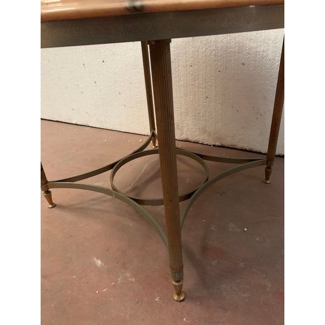 Louis XVI Style Side Table in Brass and Marble, 1900s For Sale - Image 6 of 8