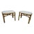 Pair of 1970s Italian Rattan and Bamboo Stools With White Boucle Upholstery For Sale