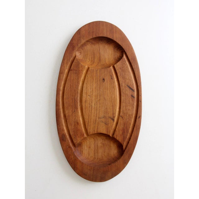 Vintage Mid-Century Large Teak Carving Board For Sale - Image 4 of 9