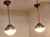 Metal Vintage Ceiling Lamps with Frosted Glass Shade, 1970s, Set of 2 For Sale - Image 7 of 7