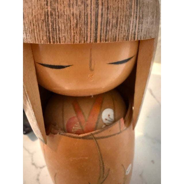 Asian Style Vintage Kojo Tanaka Japanese Wooden Kokeshi Doll For Sale - Image 4 of 11