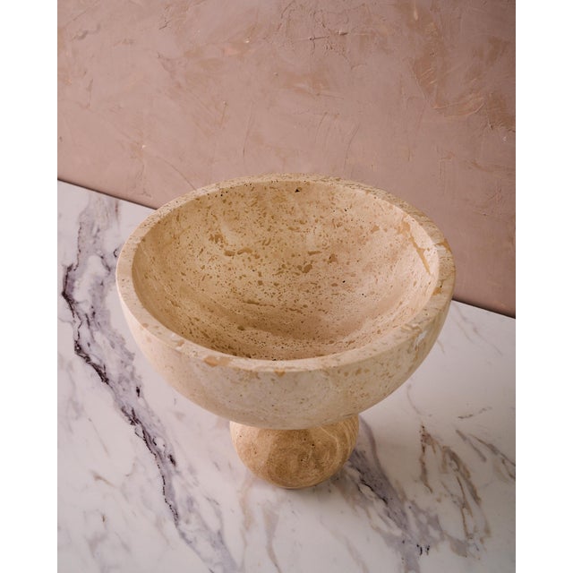 Organic Modern "Lane" Decorative Circular Bowl by Montana Labelle in Natural Marble For Sale - Image 4 of 7