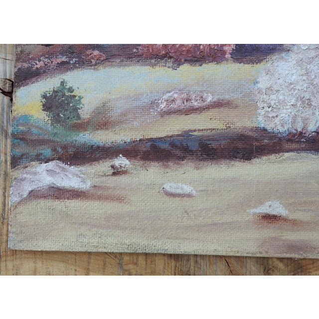 Rustic 1980 Impressionist Mountain Desert Landscape Painting For Sale - Image 3 of 6