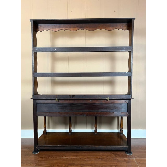 Antique English Dresser Sideboard Plate Rack Potboard Jacobean Tiger Oak C1900 For Sale - Image 18 of 18