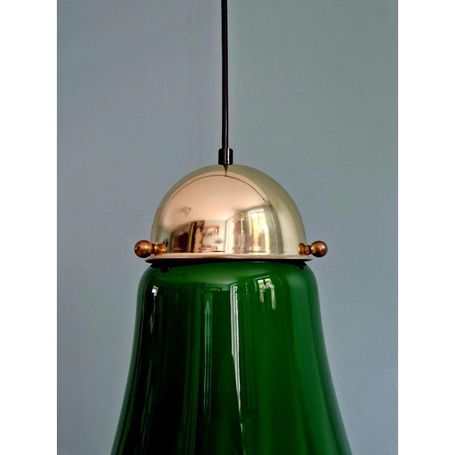 1970s Pendant Light in Scalloped Green Opaline Glass from Peill & Putzler, 1970s For Sale - Image 5 of 17