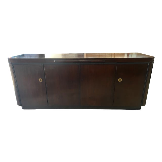 Large Art Deco Credenza with Original Marble Top, 1940s For Sale