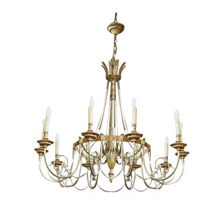Vintage Louis XVI Chandelier with 10 Lights, 1890s, Set of 3 For Sale