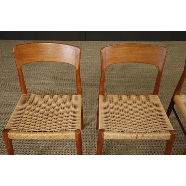 Wood Set of 4 Kai Kristiansen for k.s. Møbler Teak Dining Chairs, Denmark, 1960s For Sale - Image 7 of 10
