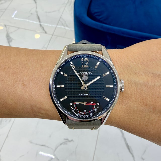 Tag Heuer Carrera 43mm wv3010.eb0025 Black Dial Steel Manual Wind Watch For Sale - Image 10 of 10