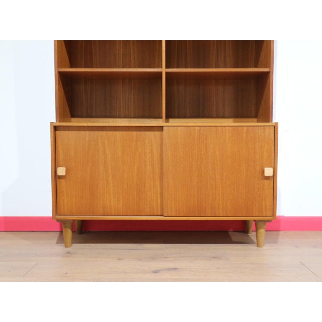 Mid Century Modern Vintage Teak Display China Cabinet by Domino Mobler Danish For Sale - Image 4 of 15