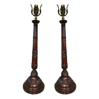 French Bronzed Table Lamps, 1930s, Set of 2 For Sale