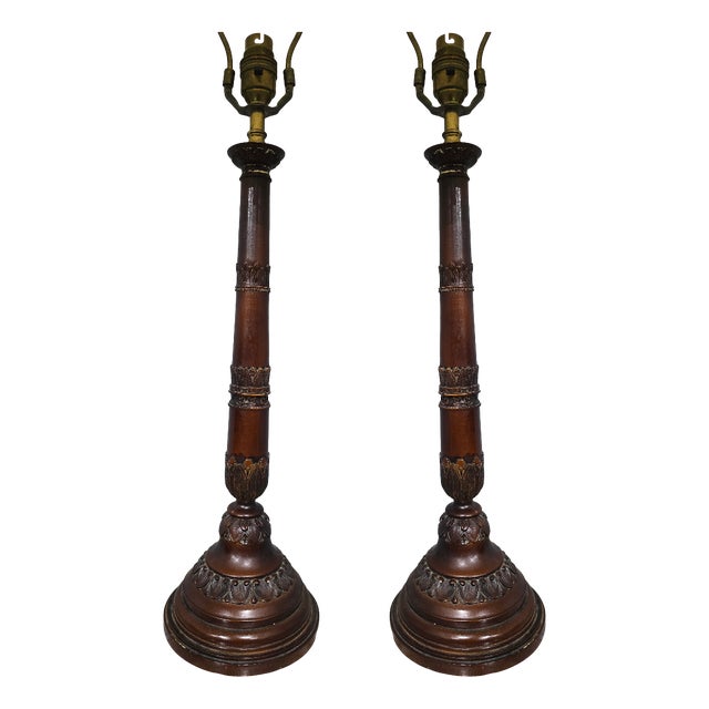 French Bronzed Table Lamps, 1930s, Set of 2 For Sale