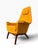 1960s Adrian Pearsall High-Back Lounge Chair | Sculpted Walnut Base & Arm Caps | New Golden Yellow Upholstery | C. 1960s For Sale - Image 5 of 15
