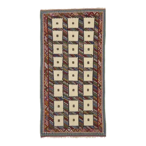 Late 20th Century Vintage Persian Bijar Kilim Rug, 04'11 X 09'08