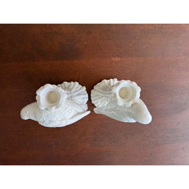 Fitz and Floyd White Porcelain Parrot Candleholders, a Pair For Sale In Houston - Image 6 of 12