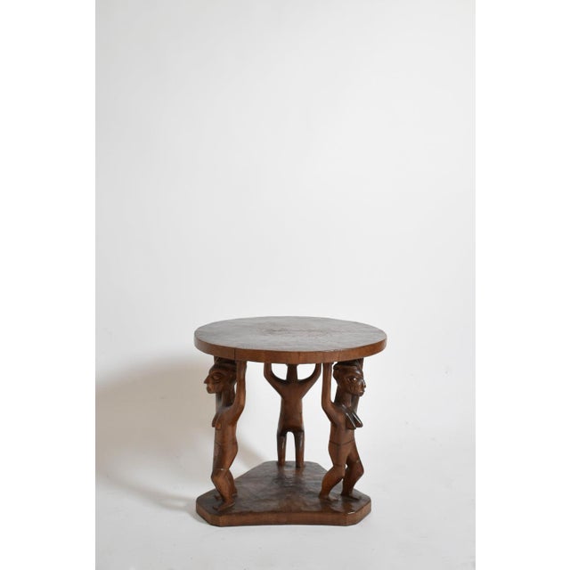1960s African Monoxyl Pedestal Round Table, 1960s For Sale - Image 5 of 5