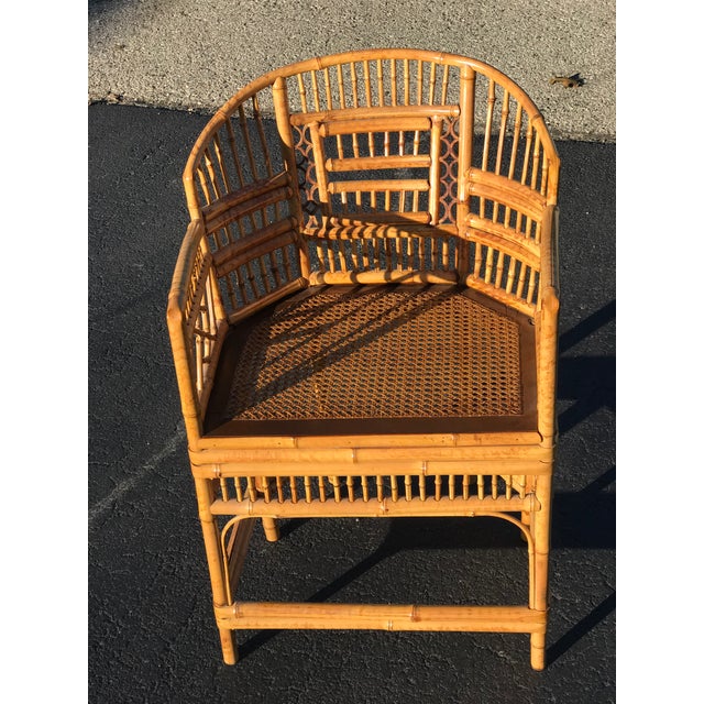 Thomasville Chinoiserie Cane Bamboo Throne Arm Chair Chairish