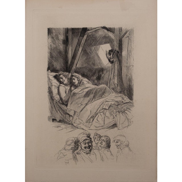 Alméry Lobel-Riche, Les amants endormis, Etching For Sale