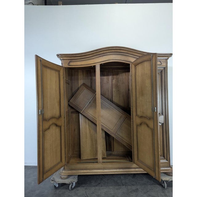 Vintage Cherrywood 3-Door Wardrobe For Sale - Image 5 of 7