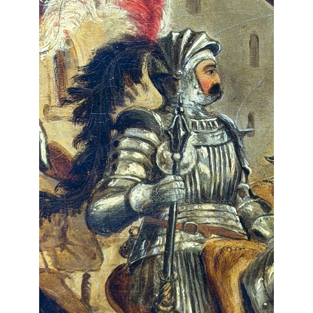 19th-Century British Victorian Renaissance Knight Equestrian Oil Painting, Circle of Sir John Gilbert Ra For Sale - Image 16 of 18