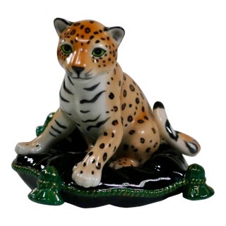 1989 Lynn Chase Jaguar Jungle Leopard Figurine For Sale