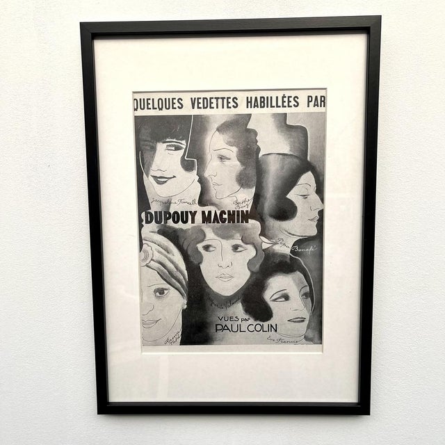 French Art Deco Advertising Print Originally 20s Dupouy Magnin Couture, 1920s For Sale - Image 6 of 6