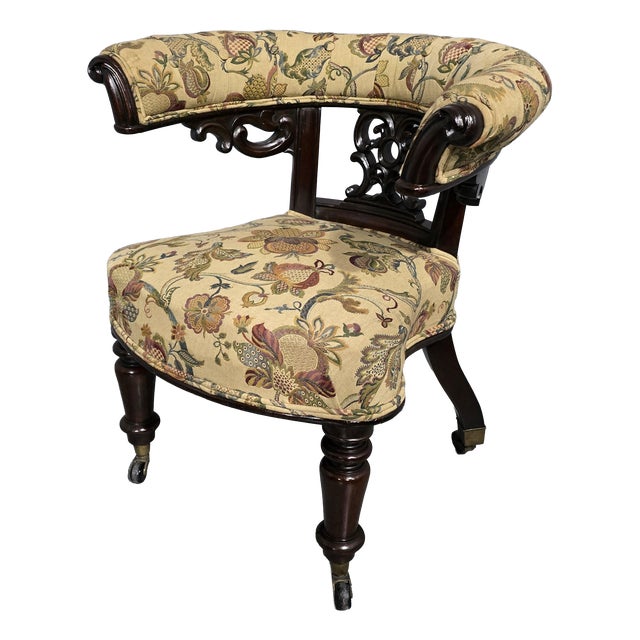 Horseshoe Back Desk Chair, 1850 For Sale