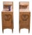 1910s Pair Of Art Noveau Side Tables With Marble Tops And Carved Panels For Sale