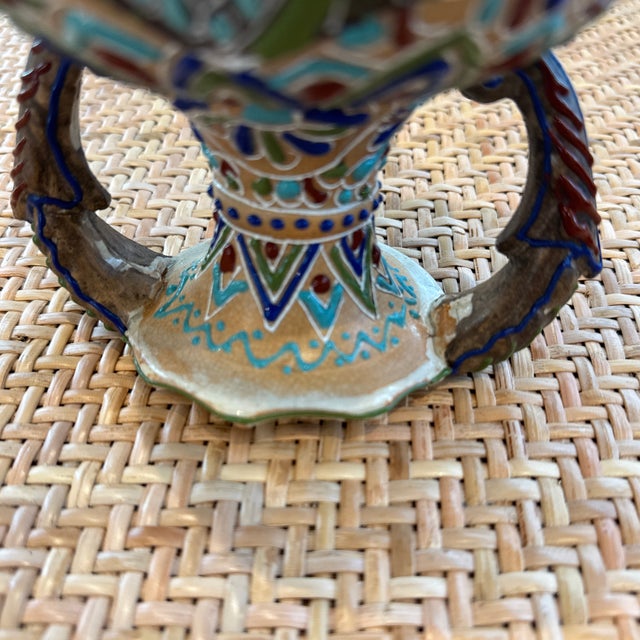 Antique Japanese Double Handled Moriage Satsuma Vase For Sale - Image 11 of 12