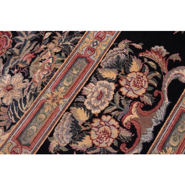 1990's Abusson Pak-Persian Black/Black Wool Rug - 10'1'' X 13'7'' For Sale In New York - Image 6 of 9