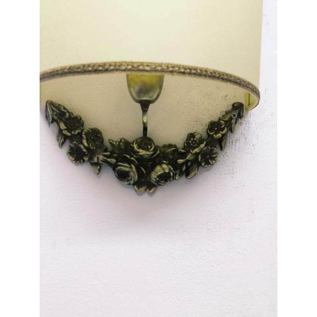 Brown Vintage Fan with Cast Decoration, 1950s For Sale - Image 8 of 18