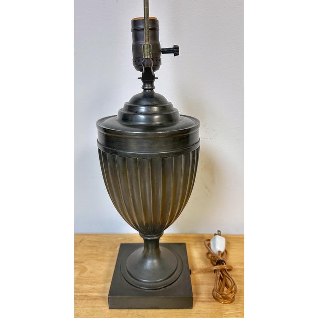 French Napoleon III Style Neoclassic Bronze Fluted Urn For Sale - Image 4 of 7