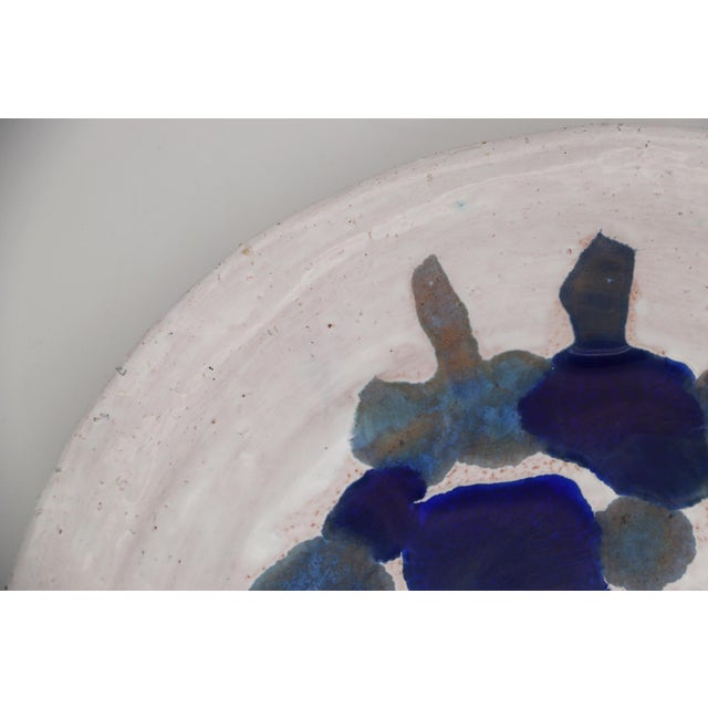 White Experimentalism Art Large Plate, French Stoneware For Sale - Image 8 of 12