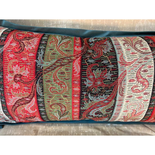 Traditional Antique Paisley Pillow For Sale - Image 3 of 4