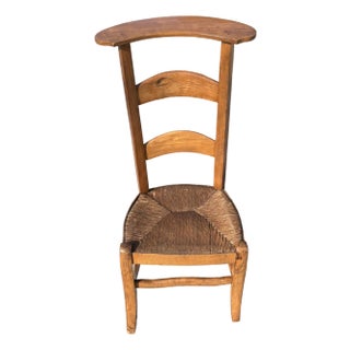 Antique Prie-Dieu (Prayer Chair) With Rush Seat For Sale