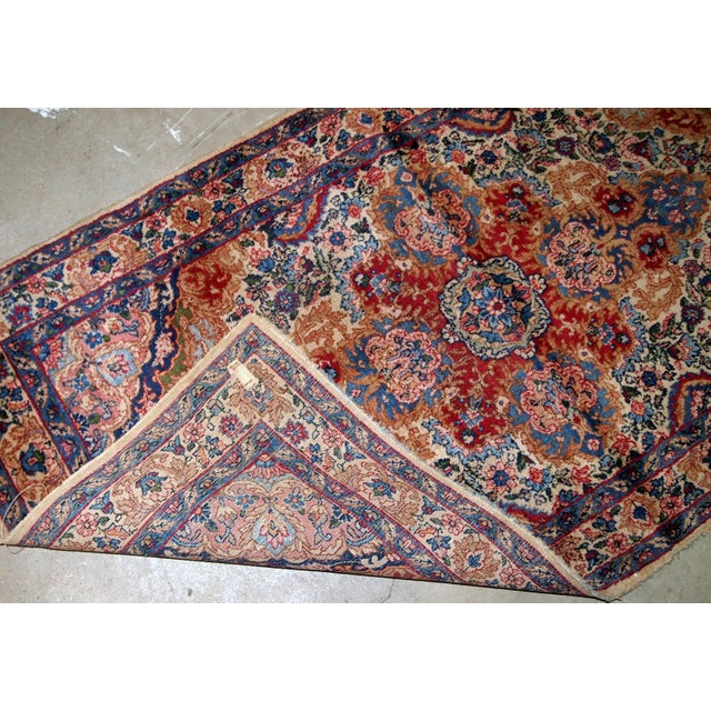 Textile 1910s, Handmade Antique Persian Kerman Rug 3.1' X 5.4' For Sale - Image 7 of 7