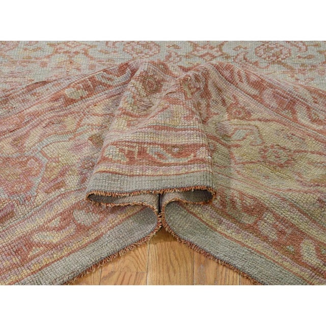 Antique Turkish Oushak Wool Hand Knotted Oriental Rug For Sale In New York - Image 6 of 12